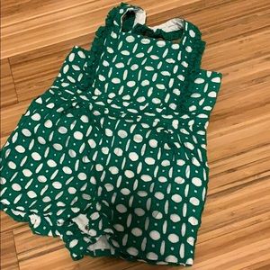 Baby girl Green and White Romper